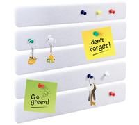 CRASPIRE 5 pz Strisce per Bacheca in Feltro Bacheca Autoadesiva Bianca Post-It Rettangolari con 40 pz Spille per Mappa in Ferro per Blocchi Note Foto Appunti Aula Ufficio Programmi Decorazioni