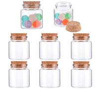 CRASPIRE 50 ml/1.7 oz Piccole Bottiglie di Vetro con Tappo in Sughero Barattoli di Caramelle Vuoti Messaggio dei Desideri Mini Bottiglia di Vetro Trasparente Pozione Fiale Decorative per Sabbia Acqua