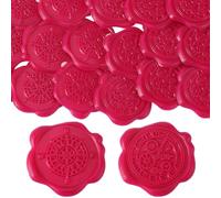 CRASPIRE 50 Pezzo Adesivo Sigillo di Ceralacca 2 Stile Orologio Bussola Busta Rossa per Inviti di Nozze Etichetta Sigillante Vintage Autoadesiva per Confezioni Regalo Biglietti di Compleanno