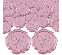 CRASPIRE 50 Pezzo di Sigillo di Ceralacca Bowknot Adesivo da 30mm Autoadesivo Busta Invito A Nozze Sigillo Timbro Adesivo Rosa per Compleanno Natale Confezionamento Festa Fai da Te Biglietto D'Auguri