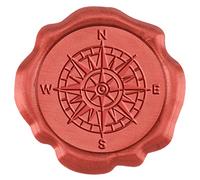 CRASPIRE 50 PZ 1 Scatola Sigillo di Cera Adesivi Sigillo di Cera Rossa Timbro Autoadesivi Sigillo Busta Adesivi 1.18 Pollici/30 mm per Sigillare Buste Carte Confezioni Regalo Scrapbooking (Bussola)