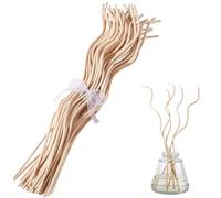 CRASPIRE 50 pz 11 Pollici Bianco Ondulato Rattan Bastoncini di Ricambio per Diffusore di Fragranza Bastoncini di Ricarica Bastoncini di Ricarica Profumo di Rattan Naturale Aromaterapia Volatile