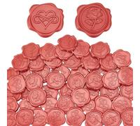 CRASPIRE 50 pz 2 Stili Adesivi Sigillo di Cera A Forma di Cuore Rosa Rossa Decorazione Adesivi Busta Adesiva Sigillatura Adesivi per Invito A Nozze Busta Decor Compleanno Festa Artigianato Scrapbook