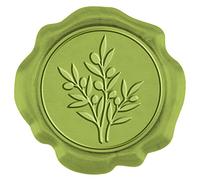 CRASPIRE 50 PZ Adesivi Sigillo di Cera Timbro Sigillo di Cera Verde 1 Scatola Ramo D'Ulivo Adesivi Sigillo Busta Autoadesivi 1.18 Pollici/30 mm per Biglietti D'Invito di Nozze