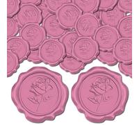 CRASPIRE 50 pz Adesivo Sigillo di Cera Adesivi Rosa Caldo Fiore di Rosa Busta Sigillante Adesivi Decorazione Adesivi per Invito A Nozze Busta Decor Regalo di Natale Festa di Compleanno Artigianato