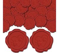 CRASPIRE 50 pz Modello Zampa Busta Adesiva Sigillatura Adesivi Cuore Rosso Sigillo di Cera Adesivi Decorazione Adesivi per Invito A Nozze Busta Decor Regalo di Natale Festa di Compleanno Artigianato
