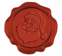 CRASPIRE 50PCS Adesivi Sigillo di Cera di Natale Adesivi Sigillo di Cera di Babbo Natale Autoadesivi Pre-Fatti Adesivi Timbro di Cera Sigillante Rosso Vintage 1.18 Pollici per Buste di Invito