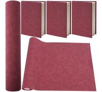 CRASPIRE 51 x 11.8 Pollice Tessuto in Tessuto per Libri Pelle Scamosciata Superficie in Tessuto Non Tessuto Base Rosso Scuro per Libri Protezione per Rilegatura A4-A8 Copertina per Album Scrapbooking