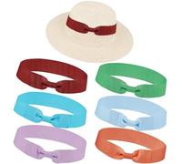 CRASPIRE 6 Colori Cappello Nastro Fascia Elastico In Poliestere Bowknot Cintura Cappello Fedora Set di Decorazioni Colore Misto per Donna Uomo Cappello Da Cowboy Tesa Piegata Cappello Fedora Accessori