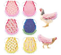 CRASPIRE 6 pz Sella per Galline Protettore Impermeabile Colorato per Schiena e Fianchi Salvapollame con Cinghie Elastiche per Giacca da Pollo Grembiuli da Pollo per Galline Accessori per Pollame