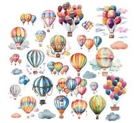 CRASPIRE 8 Fogli Adesivi Anticollisione per Finestre A Forma di Mongolfiera in PVC Impermeabili Autoadesivi in Vinile per Pareti di Casa Porte Negozi Feste Decorazioni per La Cameretta dei Bambini