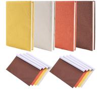 CRASPIRE 8 Pz 13.7x11.8 Panni per Libri in Lino 4 Colori per Libri A5-A8 Rilegatura Superficie in Tessuto Copertina per Libri con Retro in Carta Album per Scrapbooking Archival Fai da Te Protezione