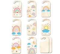 CRASPIRE 8 pz Divisori per Guardaroba per Bambini in Legno Arcobaleno Decorazioni per La Cameretta dei Bambini da Neonato A 36 Mesi Separatori per Grucce Organizzatori per Armadio per Bambini