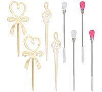 CRASPIRE 8 pz Kit Sigillo di Cera Accessori per Utensili 3 Stile Asta di Agitazione per Ceralacca per Rendere Il Sigillo di Cera Riscaldato Uniformemente per Sciogliere più Velocemente