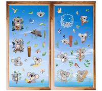CRASPIRE 8 Stili Adesivi da Parete Koala Animali Adesivi per Finestre in PVC Decalcomanie Autoadesivi Impermeabili Buccia e Incolla per La Decorazione della Scala di Casa Camera da Letto Soggiorno