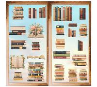 CRASPIRE 8 Stili Adesivo da Parete per Libri Lettura Decorazioni per Finestre Si Attacca Vinile Adesivo Studio Leggi Libri Stampa Artistica Colorata Decalcomanie Bifacciali Staccare e Incollare