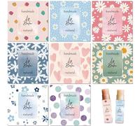 CRASPIRE 80 Pz 8 Stili Adesivo per Balsamo per Labbra Sfondo Floreale Etichette Autoadesive per Balsamo per Labbra Fatto in Casa Vintage Quadrato Fai da Te Etichetta Adesiva A Cuore per Contenitori