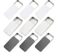 CRASPIRE 9 pz 3 Colori Contenitori in Scatola di Latta in Metallo Mini Scatola di Latta in Metallo con Coperchio Scorrevole Latta Nera Argento Bianco Colore Rettangolare Lattine Vuote con Cerniera
