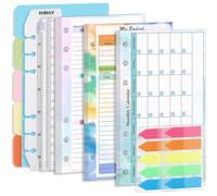 CRASPIRE A6 Budget Planner Refill Set 6-Fori Spesa Budget Tracker Fogli Pianificatore Settimanale Calendario Mensile Inserti Libro Libro Libro di Cassa Portafoglio Bill Organizer con Tasca