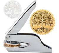 CRASPIRE Albero della Vita Timbro in Rilievo Libro Ex Libris Biblioteca 1.6 Pollice Acciaio Inossidabile Timbro Sigillo Portatile Embosser Libro Insegnante Notaio per Laurea Regalo Buste Invito