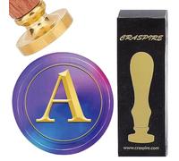 CRASPIRE Alfabeti Iniziali A Timbri Sigillo di Cera Lettera Vintage Removibile Ottone Sigillante Teste 25mm Rame con Manico in Legno per Matrimoni Buste Natalizie Inviti Carta Fai da Te Artigianato
