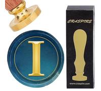 CRASPIRE Alfabeti Iniziali I Timbri Sigillo di Ceralacca Lettera Vintage Removibile Ottone Teste per Timbri 25 mm Rame con Manico in Legno per Matrimoni Buste Natalizie Inviti Carta Fai da Te Regalo