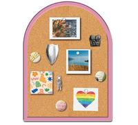 CRASPIRE Bacheca in Sughero con Spilla Ad Arco Cornice Rosa Espositore per Badge Bacheca Decorativa in Legno Stile Principessa Vintage 8,66x11,8 Pollici Porta Spilla da Bavero per Memoria
