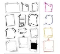 CRASPIRE Bacheca per Messaggi Timbri in Gomma Trasparenti Gird Forma Sfondo Note Timbro Postale Trasparente Sigilli in Silicone Timbro Fai da Te Scrapbooking Carte Artigianali in Carta Creazione