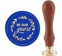CRASPIRE Be Our Guest Sigillo di Cera Timbro Corona di Nozze Timbro di Ceralacca 30mm/1.18inch Timbro di Sigillo di Testa in Ottone Rimovibile con Manico in Legno per Inviti di Compleanno