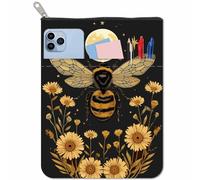 CRASPIRE Bee Book Covers Custodia Protettiva per Libri Tascabili in Tessuto Lavabile con Cerniera e Tasca Extra per Gli Amanti dei Libri Regalo per I Compagni di Classe.