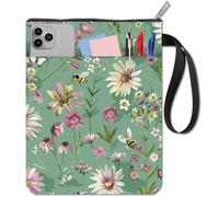 CRASPIRE Bees Book Covers Flower Book Protector Butterfly Green Book Sleeve per Libri Tascabili Copertina in Tessuto Lavabile con Cerniera e Tasca Extra per Gli Amanti dei Libri Regali per I Compagni
