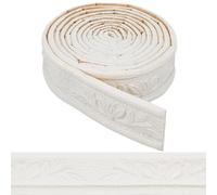craspire Bordo autoadesivo per carta da parati da 90 x 1,5 pollici, staccabile e incollato, listello in schiuma flessibile, adesivo bianco, bordi decorativi da parete 3D, bordatura per battiscopa in