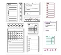 CRASPIRE Calendario Pianificatore Etichetta Stencil Timbro in Gomma Trasparente Cornice Vintage Guarnizioni in Silicone Trasparente Timbro per Creazione di Biglietti per Journaling Fai da Te