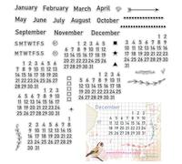 CRASPIRE Calendario Timbri Trasparenti Settimana Mese Parole Numero Riutilizzabili Sigilli per Timbri in Silicone Trasparenti retrò per Scrapbooking Album Fotografico Decorativo per Diario Creazione