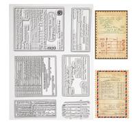 CRASPIRE Carta Intestata Vintage Timbri in Gomma Trasparenti Parole Sfondo Riutilizzabili Sigilli per Timbri in Silicone Trasparenti retrò per La Realizzazione di Cartoline Scrapbooking Album