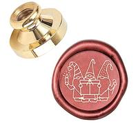 CRASPIRE Christmas Elf Sealing Wax Stamp Gift Candle X'Mas Eve Merry Christmas 25mm Sostituibile Timbro Sigillo di Cera Testa in Ottone per Inviti Natalizi Buste Biglietti Vacanza