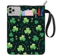 CRASPIRE Clover Book Covers Plant Leaf Book Protector Custodia per Libri Tascabili Copertina per Libri in Tessuto Lavabile con Cerniera e Tasca Extra per Gli Amanti dei Libri Regali per I Compagni