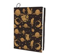 CRASPIRE Copertina Elastica per Libri Cat Kitty Planet Galaxy Star Book Sleeve 15.7 x 9.8 Pollice Rettangolo Elasticizzata Regolabile in Tessuto Riutilizzabile per Quaderni con Copertina Rigida Libri