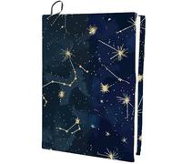 CRASPIRE Copertina Elastica per Libri con Stelle Costellazione Galassia Spazio Elastica Riutilizzabile Lavabile Grande in Nylon per Quaderni da 9 x 14 Pollice per Libri con Copertina Rigida