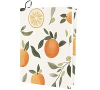 CRASPIRE Copertina Elastica per Libri da 15.8 x 9.8 Pollice in Poliestere Elasticizzata Lavabile Riutilizzabile con Foglie D'Arancia Decorativa Grande Protettiva per Quaderni con Copertina Rigida