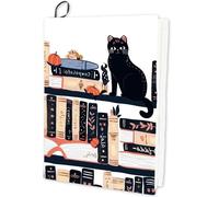 CRASPIRE Copertina Elasticizzata per Libri Black Cats Lavabile e Riutilizzabile Protettiva per Libri Fino A 9 x 11 Pollice Elastica per Quaderni Adatta alla Maggior Parte dei Libri di Testo con
