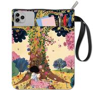 CRASPIRE Copertina per Libri con Cerniera e Tessuto Extra per Maniche Donna Sogno Albero Fiore Rettangolo Protettore Lavabile Avvolgere Borsa per Libri Tascabili Quaderno Libro Tessuto Lavabile Tasca