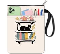 CRASPIRE Copertina per Libri con Gatti Custodia per Libri Tascabili in Tessuto Lavabile con Cerniera e Tasca Extra per Amanti dei Libri Regali per Bibliotecari Compagni di Classe