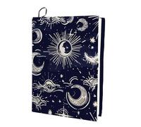 CRASPIRE Copertina per Libri Elastica Sole Luna Stella Lavabile Riutilizzabile Grande Custodia per Libri In Nylon Protezione per Libri Avvolgimenti Elastici per Quaderni per Libri con Copertina Rigida