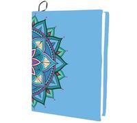 CRASPIRE Copertina per Libro Elasticizzata Mandalas Flower Floral Blue Cover Lavabile e Riutilizzabile Large Nylon Book Sleeve Book Protector Elastic Notebook Wraps per Libri con Copertina Rigida