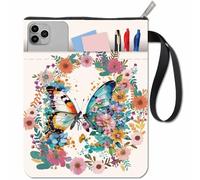 CRASPIRE Copertine per Libri A Farfalla Custodia per Libri con Anello Floreale Protezione per Libri Tascabili Copertina in Tessuto Lavabile con Cerniera e Tasca Extra per Gli Amanti dei Libri Regali