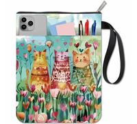 CRASPIRE Copertine per Libri A Forma di Gatto Custodia per Libri A Forma di Fiore per Libri Tascabili Copertina in Tessuto Lavabile con Cerniera e Tasca Extra per Amanti dei Libri Regali per Compagni