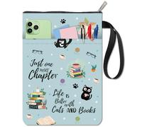 CRASPIRE Copertine per Libri A Forma di Gatto Custodia Protettiva per Libri Tascabili in Tessuto Lavabile con Cerniera e Tasca Extra per Amanti dei Libri Regalo per Compagni di Classe