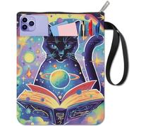 CRASPIRE Copertine per Libri A Forma di Gatto Planet Book Protector Custodia Colorata per Libri Tascabili Copertina in Tessuto Lavabile con Cerniera e Tasca Extra per Amanti dei Libri Regali