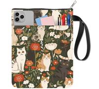 CRASPIRE Copertine per Libri A Forma di Gatto Protezione per Libri A Forma di Fiore Custodia per Libri in Brossur Copertina per Libri in Tessuto Lavabile con Cerniera e Tasca Extra per Gli Amanti dei